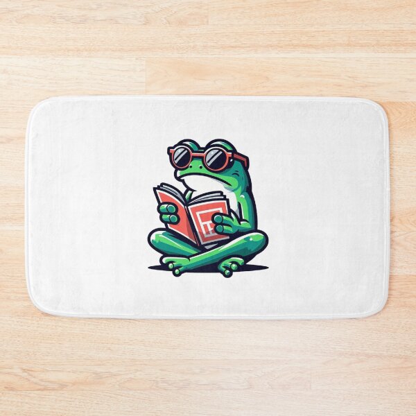 Item preview, Chill Frog – Cool Cartoon Frog Reading designed and sold by Confuzz1ed.