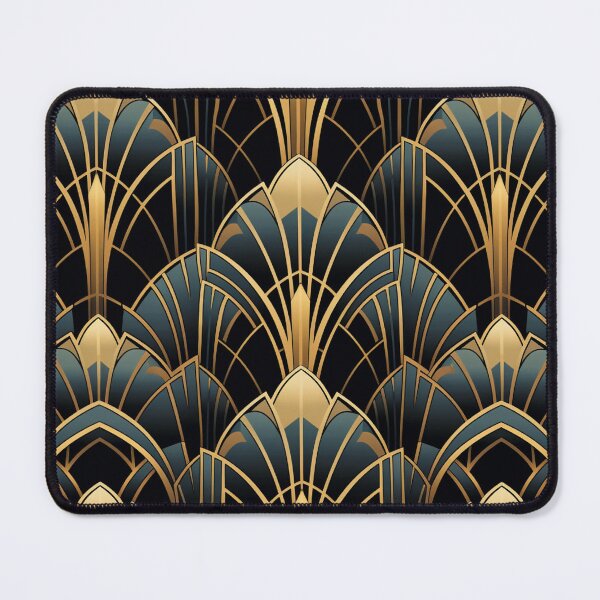 Item preview, Art Deco Elegance - Gold and Midnight Geometric Pattern designed and sold by Myra365Art.