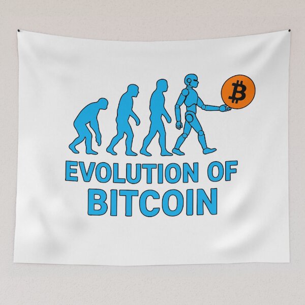 Item preview, Evolution of Bitcoin – Crypto History Design designed and sold by BitCrop.