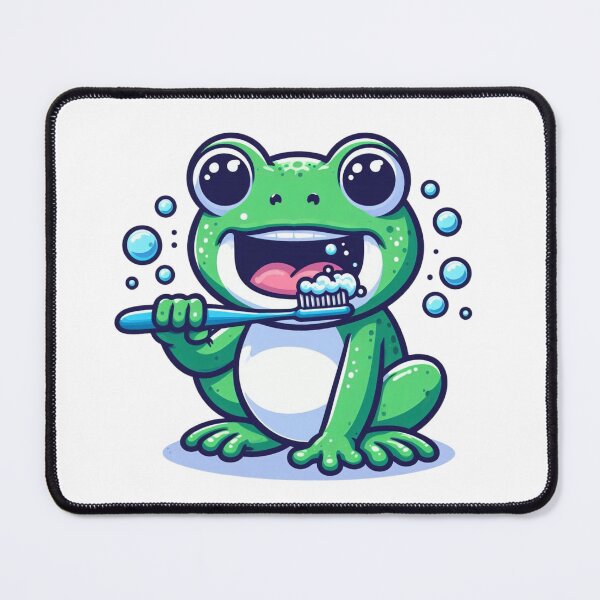 Item preview, Toothbrush Frog – Morning Routine Animal Art designed and sold by Confuzz1ed.