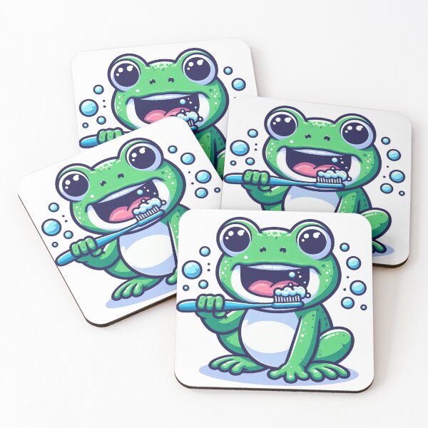 Item preview, Toothbrush Frog – Morning Routine Animal Art designed and sold by Confuzz1ed.