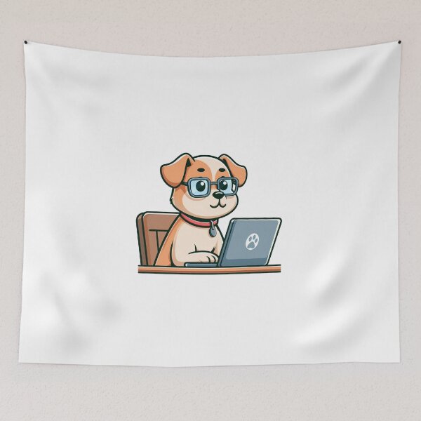 Item preview, Office Dog – Working Cartoon Pup designed and sold by Confuzz1ed.