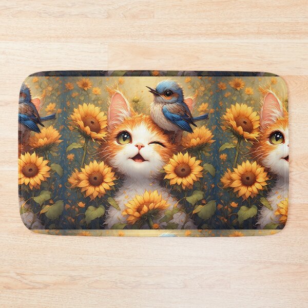 Item preview, A beautiful kitten among the sunflowers. designed and sold by Natalia-Vlad.