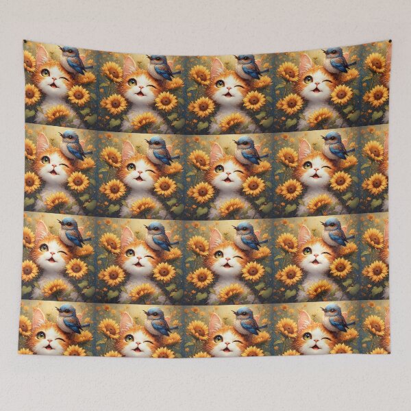 Item preview, A beautiful kitten among the sunflowers. designed and sold by Natalia-Vlad.
