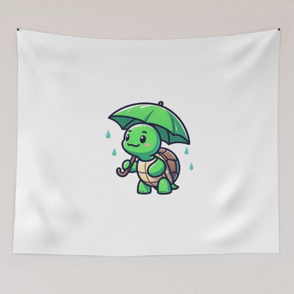 Item preview, Umbrella Turtle – Cartoon Animal in the Rain designed and sold by Confuzz1ed.