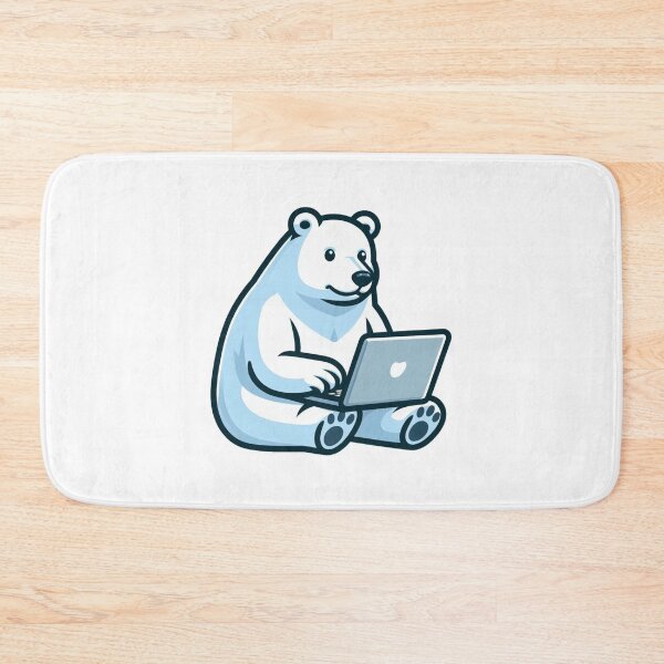 Item preview, Working Polar Bear – Laptop Cartoon Animal designed and sold by Confuzz1ed.