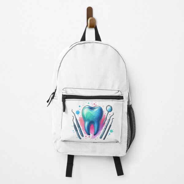 Item preview, Blue Tooth with Dental Tools in Watercolor Splash Style designed and sold by ArtfulWeave.