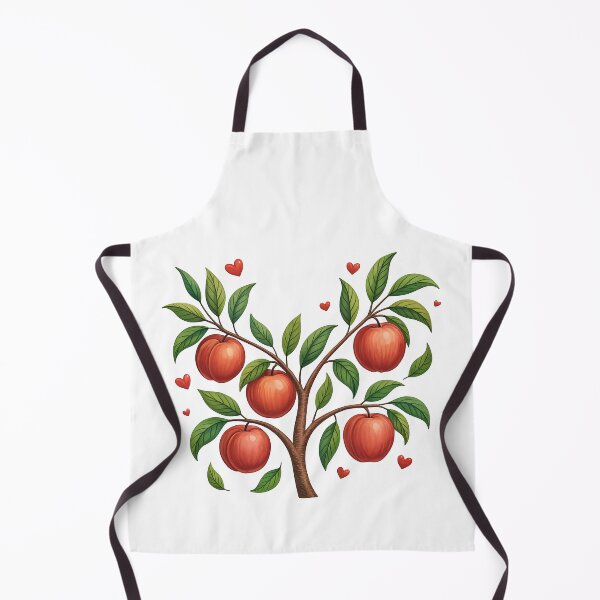 Item preview, Peach Tree with Heart Leaves and Ripe Fruit designed and sold by ArtfulWeave.