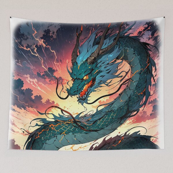 Item preview, Divine Tatsu - Japanese Storm Dragon Art designed and sold by Born to Isekai.