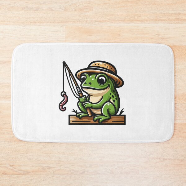 Item preview, Fishing Frog – Relaxing Cartoon Animal with Hat designed and sold by Confuzz1ed.