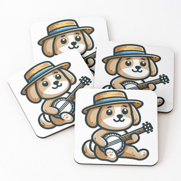 Item preview, Banjo Dog – Musical Animal with Straw Hat designed and sold by Confuzz1ed.