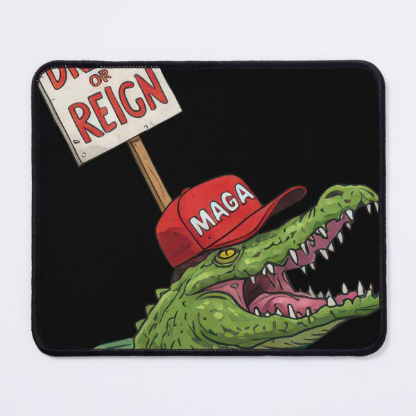 Item preview, MAGA Swamp King – Drain or Reign Alligator (Political Satire Art) designed and sold by RogueCreative.