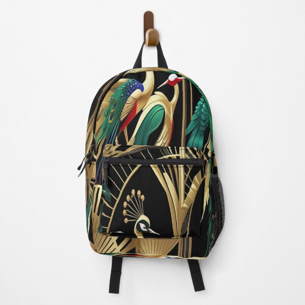 Item preview, Art Deco Exotic Birds Geometric Sunburst Pattern designed and sold by Max Store.