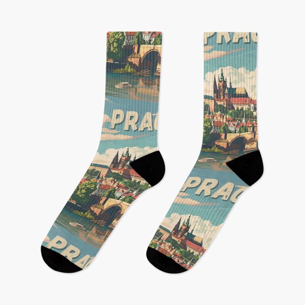 Item preview, Prague in the Czech Republic, Vintage Art Travel Landscape designed and sold by MaateoDesign.
