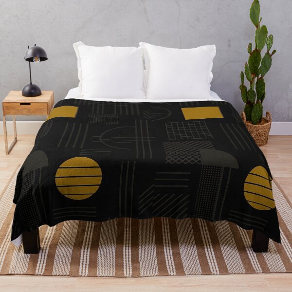Item preview, Noir Geometry – Gold and Charcoal Abstract Pattern designed and sold by Zenvo.