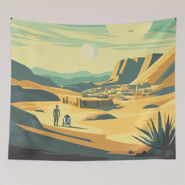 Item preview, Póster inspirado en TATOOINE | Póster de película de ciencia ficción retro y lámina de arte mural | Decoración de juegos de rol, fantasía y DnD | Idea de regalo designed and sold by RoleplayRealm.