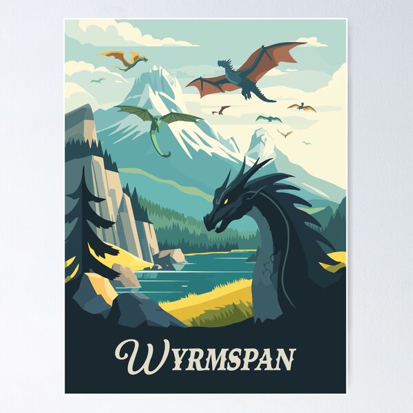 Item preview, WYRMSPAN - Inspired Poster / Retro Board Game Poster / Wall Art Print / Fantasy, Board Game, RPG, DnD / Home Decor Gift Idea designed and sold by RoleplayRealm.