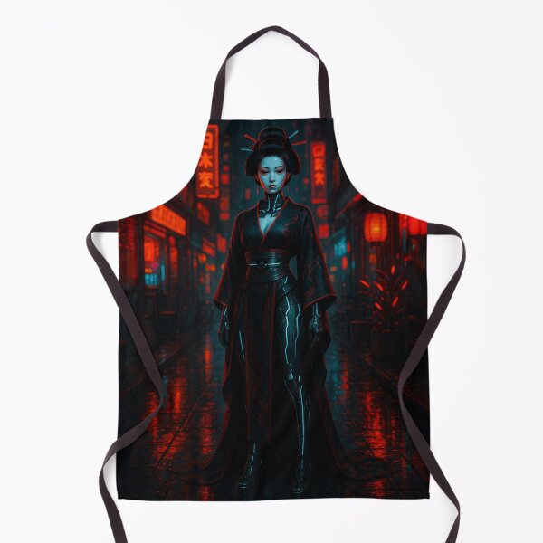 Item preview, Cyberpunk Geisha - Neon Red Tokyo Streets Futuristic Woman Shirt designed and sold by Cypher-Shop.