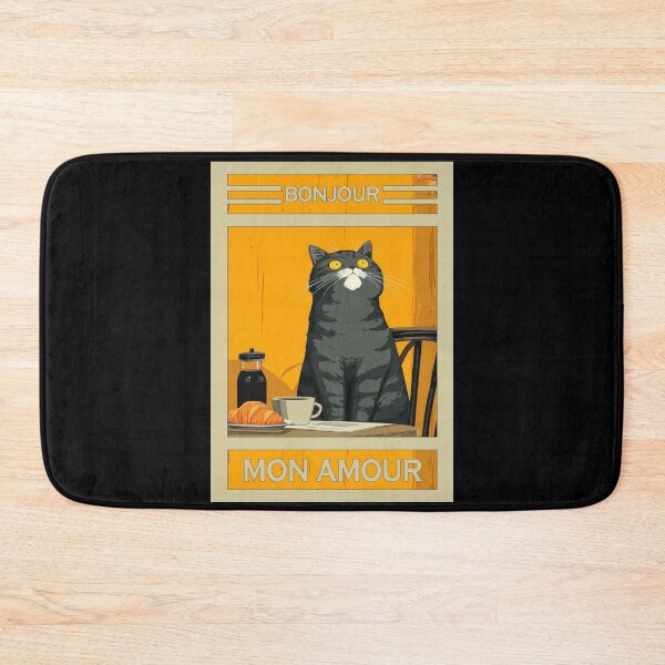 Item preview, Bonjour Mon Amour Cat Art designed and sold by Enea Kelo.