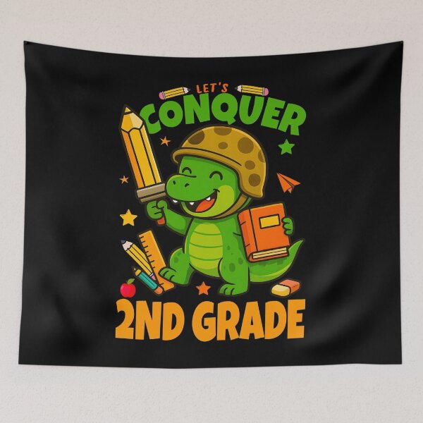 Item preview, Let's Conquer Second Grade Funny Dinosaur School designed and sold by tigger shop.