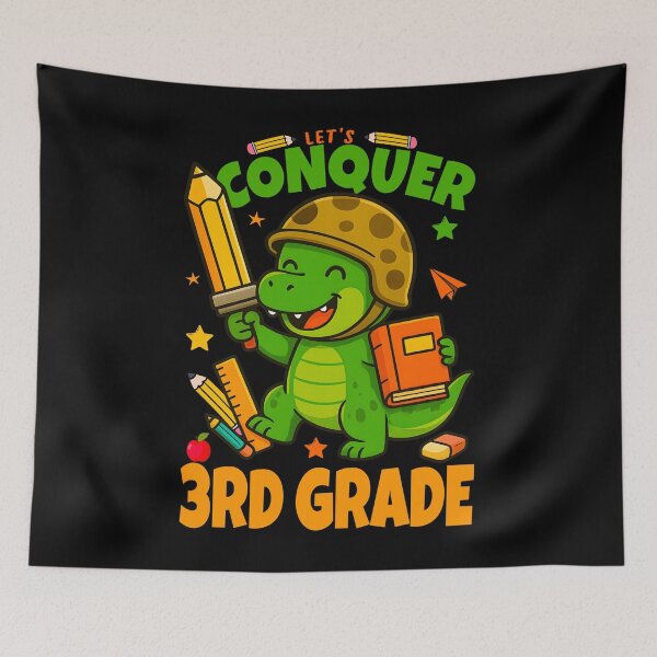 Item preview, Let's Conquer Third Grade Funny Dino Back to School  designed and sold by tigger shop.