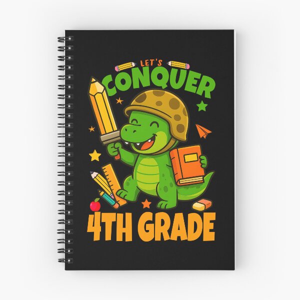 Item preview, Let's Conquer Fourth Grade Funny Dino Back to School  designed and sold by tigger shop.