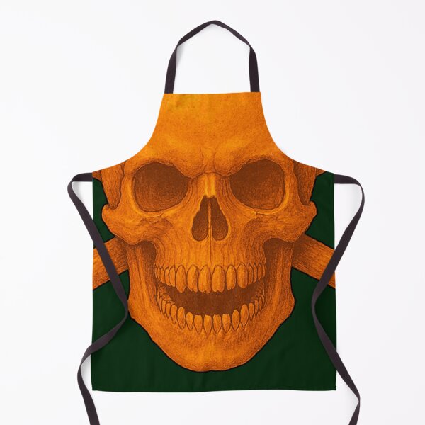 Item preview, Pumpkin Orange Skull and Crossbones Halloween Pirate Flag designed and sold by hauntedtees.