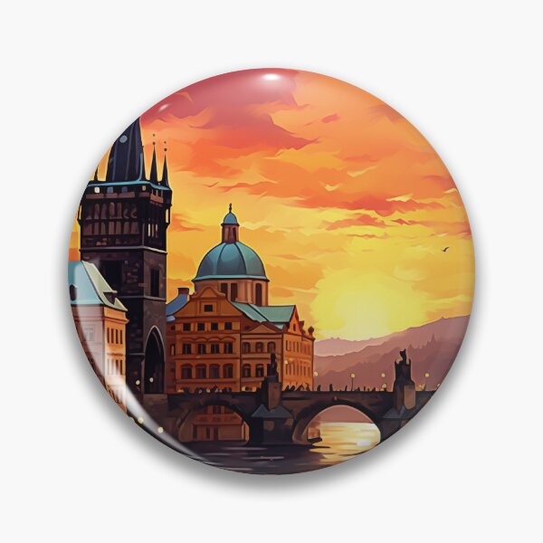 Item preview, Dramatic Sunset Over the Iconic Charles Bridge in Prague designed and sold by Anuchartl.