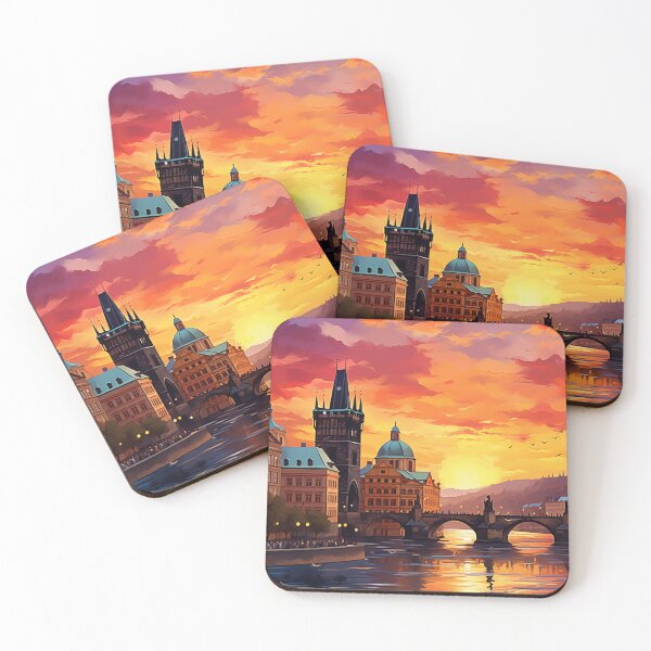 Item preview, Dramatic Sunset Over the Iconic Charles Bridge in Prague designed and sold by Anuchartl.