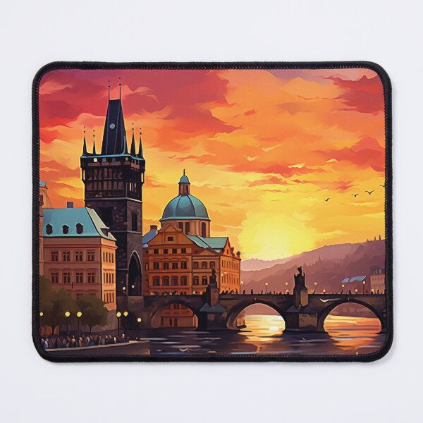 Item preview, Dramatic Sunset Over the Iconic Charles Bridge in Prague designed and sold by Anuchartl.