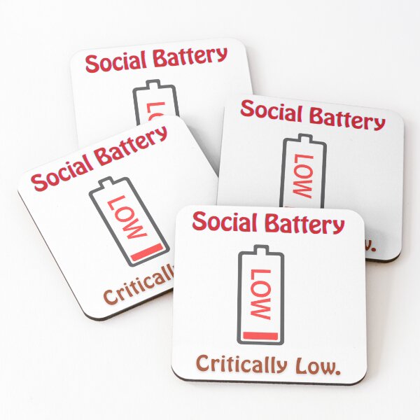 Item preview, Social Battery Critically Low – Introvert Humor Quote Design designed and sold by Quirk & Calm Studio.