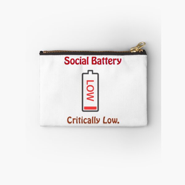 Item preview, Social Battery Critically Low – Introvert Humor Quote Design designed and sold by Quirk & Calm Studio.