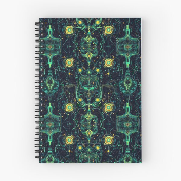 Item preview, Cybernetic Totem – Glowing Sci-Fi Abstract Tech Mandala designed and sold by myprintedgems.