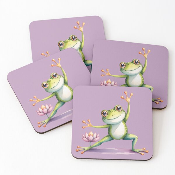Item preview, Yoga Frog With Lotus Watercolor designed and sold by KateLeap.