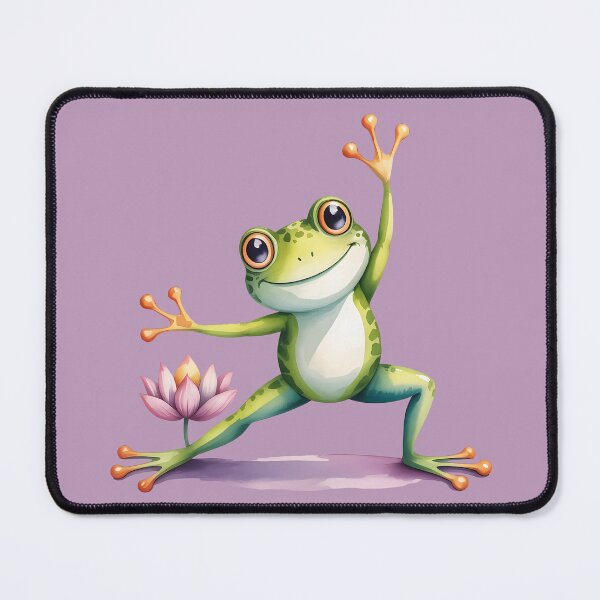 Item preview, Yoga Frog With Lotus Watercolor designed and sold by KateLeap.