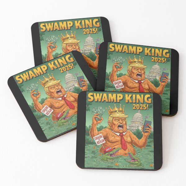Item preview, Swamp King 2025 – Trump Cartoon Parody (Drain or Reign Political Art) designed and sold by RogueCreative.
