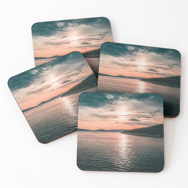 Item preview, Dusky Waters – Sunset Glow Over Coastal Cliffs designed and sold by Ellaire.