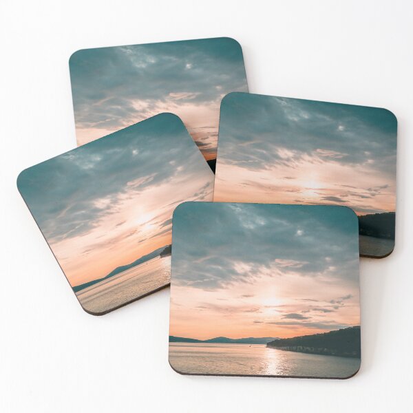 Item preview, Sunset Veil – Ocean Glow Under Dramatic Skies designed and sold by Ellaire.