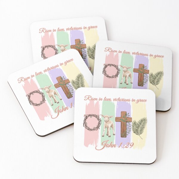 Item preview, Risen in Love – Easter Lamb & Cross Floral Design designed and sold by Illustrated Faith.