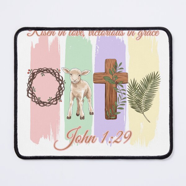 Item preview, Risen in Love – Easter Lamb & Cross Floral Design designed and sold by Illustrated Faith.