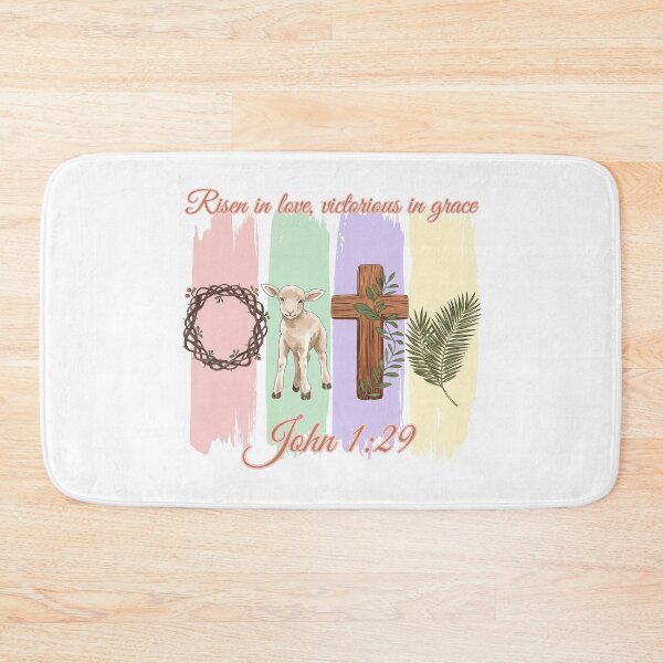 Item preview, Risen in Love – Easter Lamb & Cross Floral Design designed and sold by Illustrated Faith.