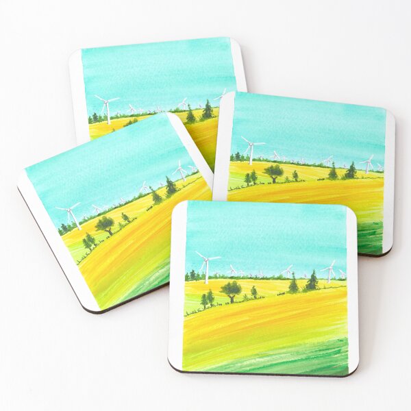 Item preview, Watercolor Windmill Fields  designed and sold by Brandi Wheeler.