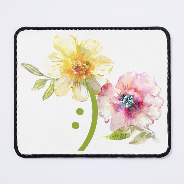 Item preview, Happy Watercolor Flowers, transparent, humor designed and sold by Kara Draws.