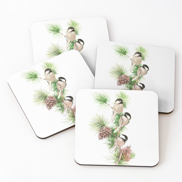 Item preview, Chickadee birds on the Pine Tree designed and sold by surenart.