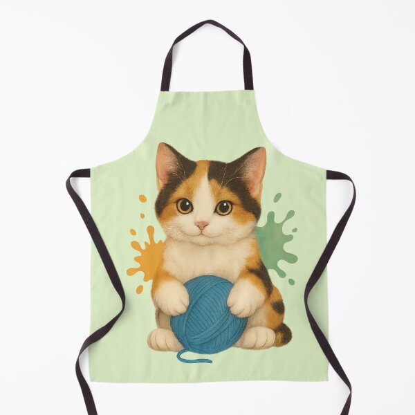 Item preview, Calico Kitten with Blue Ball and Spots designed and sold by Idelab-11.