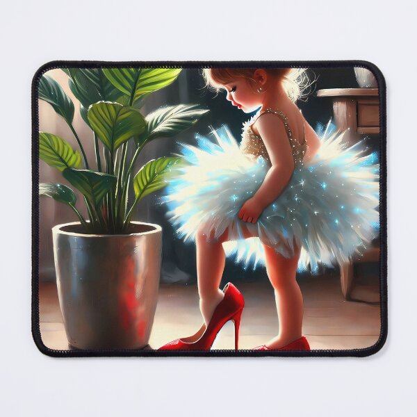 Item preview, Little Girl in Mom’s Heels – Childhood Dress-Up Moment designed and sold by EmeraldeaArt.