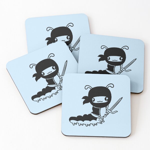 Item preview, Caterpillar Ninja Costume Cool Black Japanese Sword Fighter designed and sold by shirt-o-mat.