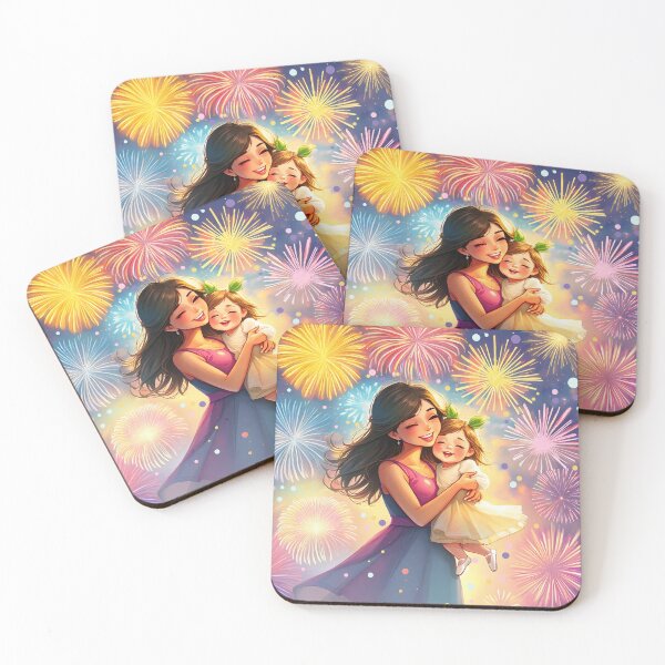 Item preview, Motherhood Moment – Pastel Embrace Under Fireworks designed and sold by EmeraldeaArt.