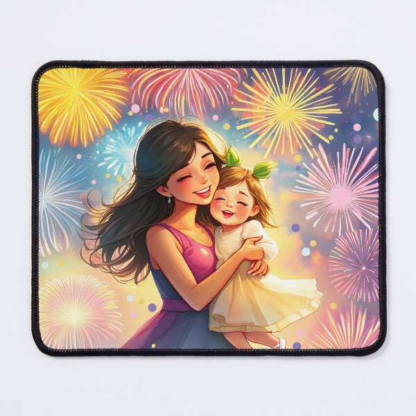Item preview, Motherhood Moment – Pastel Embrace Under Fireworks designed and sold by EmeraldeaArt.