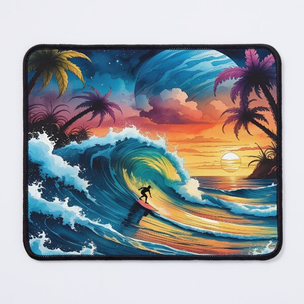Item preview, Surfing in an Alien Paradise Artscape designed and sold by EschatonGarden.